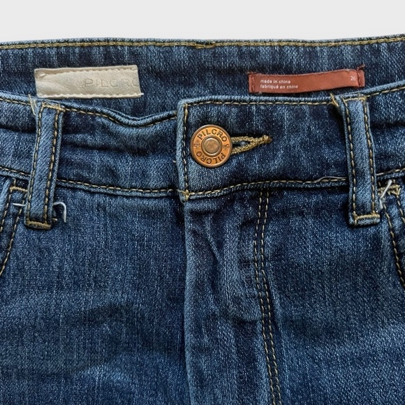 Anthropologie Pilcro Crop High Rise Wide Leg Medium Wash Denim Jeans Women’s 26 - Picture 5 of 15